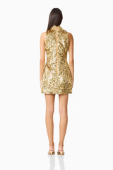 Mercelline Embellished Mini Dress | Gold