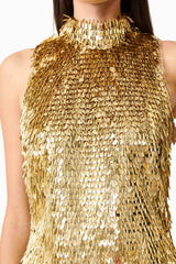 Mercelline Embellished Mini Dress | Gold
