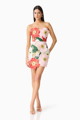 Elliatt Solara Strapless Mini Dress | Pink Floral