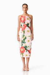Elliatt Solara Strapless Midi Dress | Pink Floral