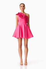 Elliatt Noralyn One Shoulder Mini Dress | Hot Pink