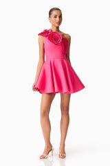Elliatt Noralyn One Shoulder Mini Dress | Hot Pink