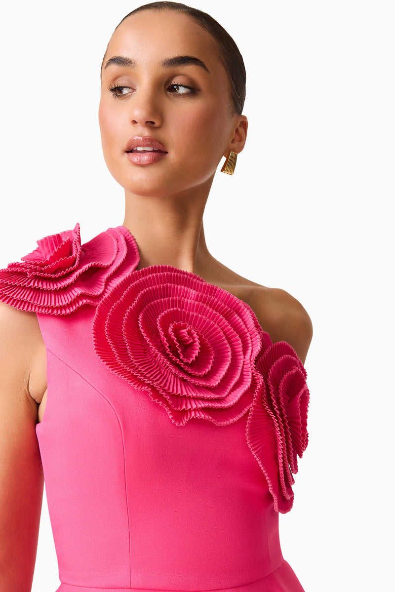 hot pink one shoulder mini dress hot pink formal dress One Shoulder Hot Pink Short Prom Dresses, Short One Shoulder Hot Pink jbydress