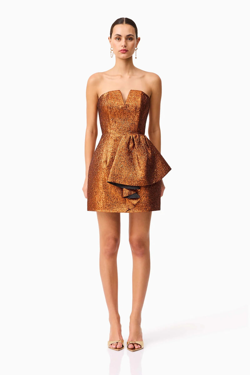 Elliatt Sapphira Strapless Mini Dress Orange
