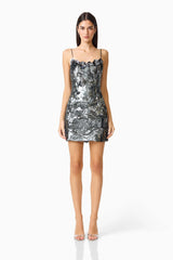 Titania Party Mini Dress | Deep Silver