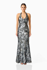 Elliatt Titania Halter Gown | Deep Silver