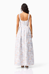 Elliatt Fiorella Jacquard Gown | Blue