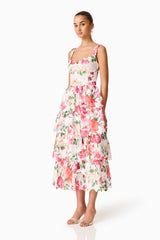 Elliatt Roselle Frill Midi Dress | Floral