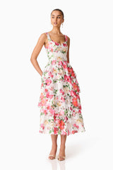 Elliatt Roselle Frill Midi Dress | Floral