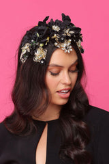 Morgan and Taylor Violet Headpiece in Black
