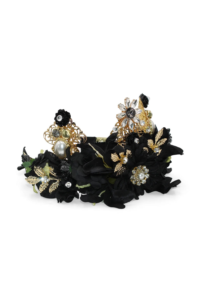 Morgan and Taylor Violet Headpiece in Black