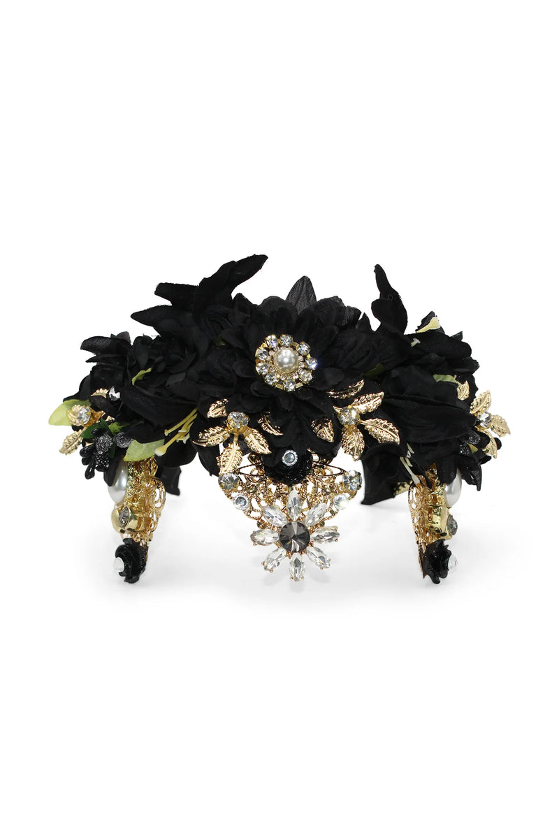 Morgan and Taylor Violet Headpiece in Black