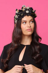 Morgan and Taylor Violet Headpiece in Black