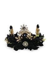 Morgan and Taylor Violet Headpiece in Black