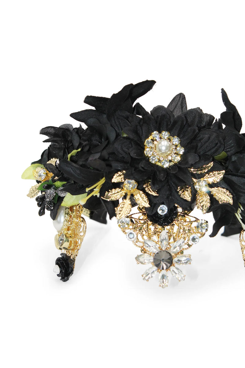 Morgan and Taylor Violet Headpiece in Black