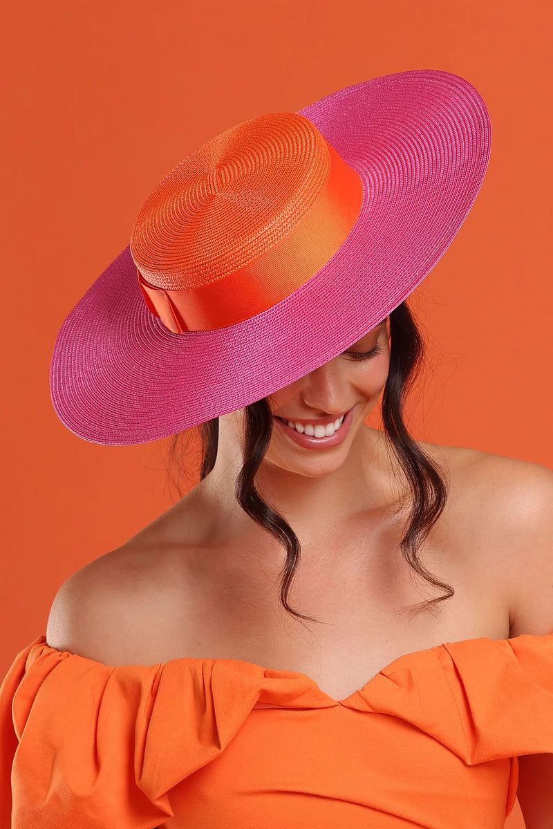Morgan & Taylor Domino Boater | Pink/Orange