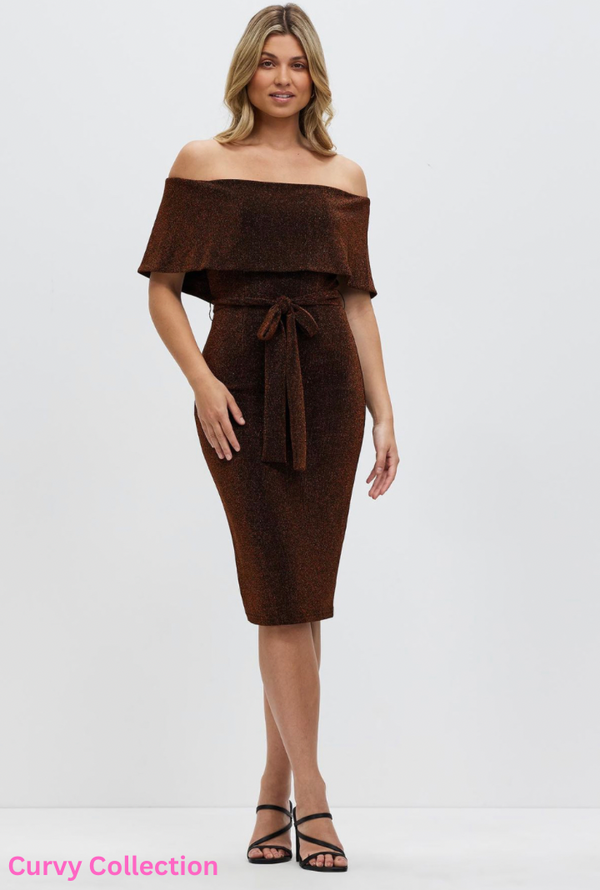 Honey and Beau Gemma off the shoulder dress