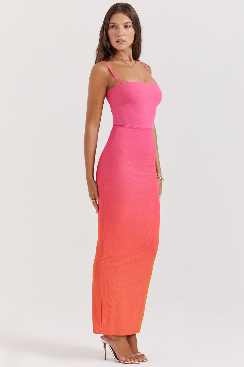 House of CB Calista Ombré Flame Maxi Dress