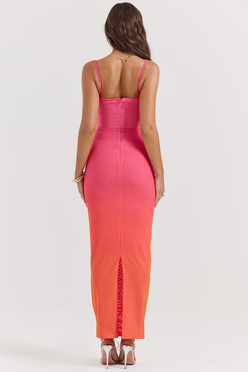 House of CB Calista Ombré Flame Maxi Dress