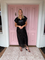 Natasha Gan Anastasia Sequin Dress | Black