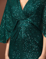 Bariano Cape Gown | Emerald