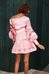 Mackenzie Mode Cut Out Mini Dress - Pink Hearts