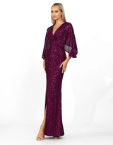 Bariano Cape Gown | Plum