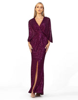 Bariano Cape Gown | Plum