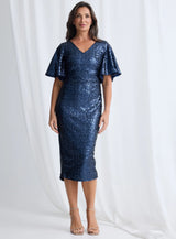Trellis Lane Maz Sequin Midi Dress | Navy