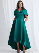 Trellis Lane Kezi Flared Hi Lo Dress | Emerald