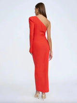By Johnny Serefina Asymmetric Gather Midi Dress