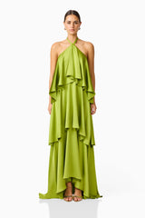 Elliatt Marilla Tiered Gown | Fern Green