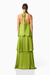 Elliatt Marilla Tiered Gown | Fern Green