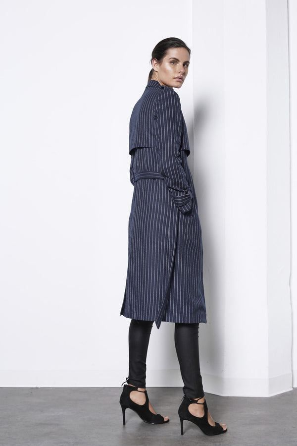 Shilla Prime Pin Stripe Trench