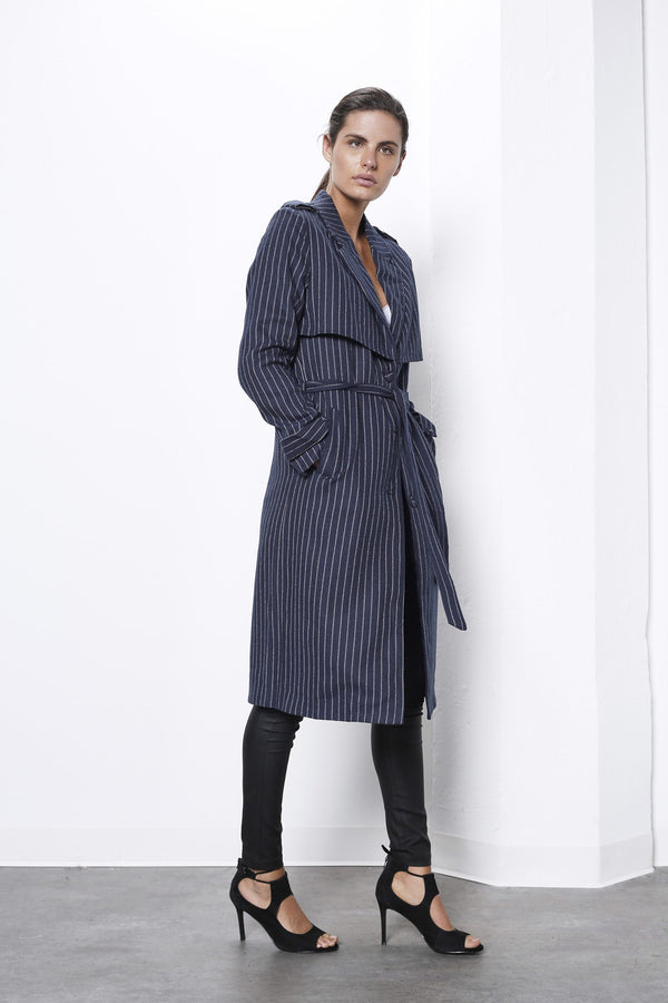 Shilla Prime Pin Stripe Trench