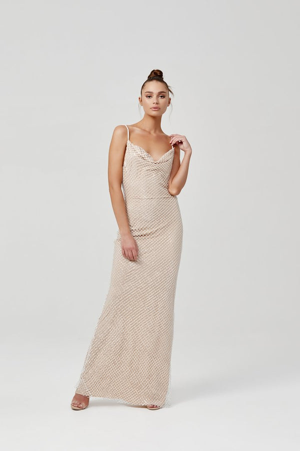 Lipsy olivia embellished sequin sales cowl neck maxi dress