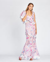We Are Kindred - Alessandra Ruffle Maxi Dress in Monet Bloom