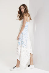 Once Was Harlequin Embroided Lace Waterfall Maxi in White