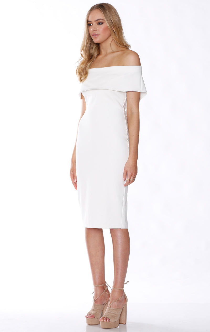 Pasduchas Halston Midi Dress in Ivory