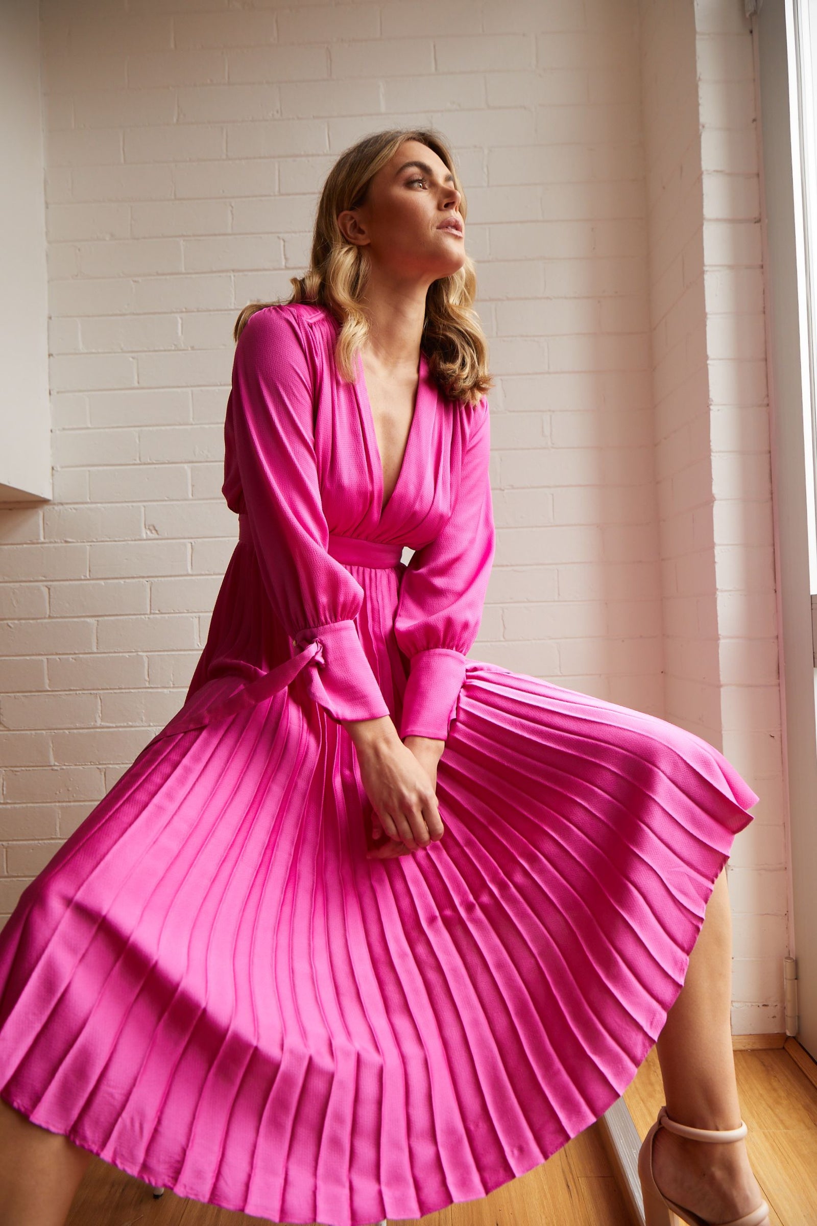 nicola finetti eddy dress pink Nicola Finetti Eliana Dress Cerise The Style Squad Dress Hire the style squad