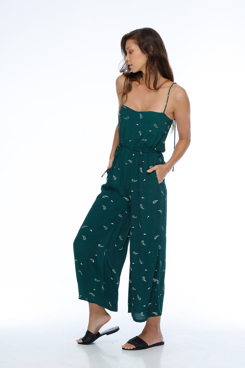 Rue Stiic Wilshire Jumpsuit | Green Paisley