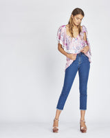 We Are Kindred - Alessandra Ruffle Blouse in Monet Bloom