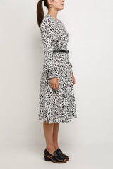 Izzi Long Sleeve Leopard Print Midi Dress