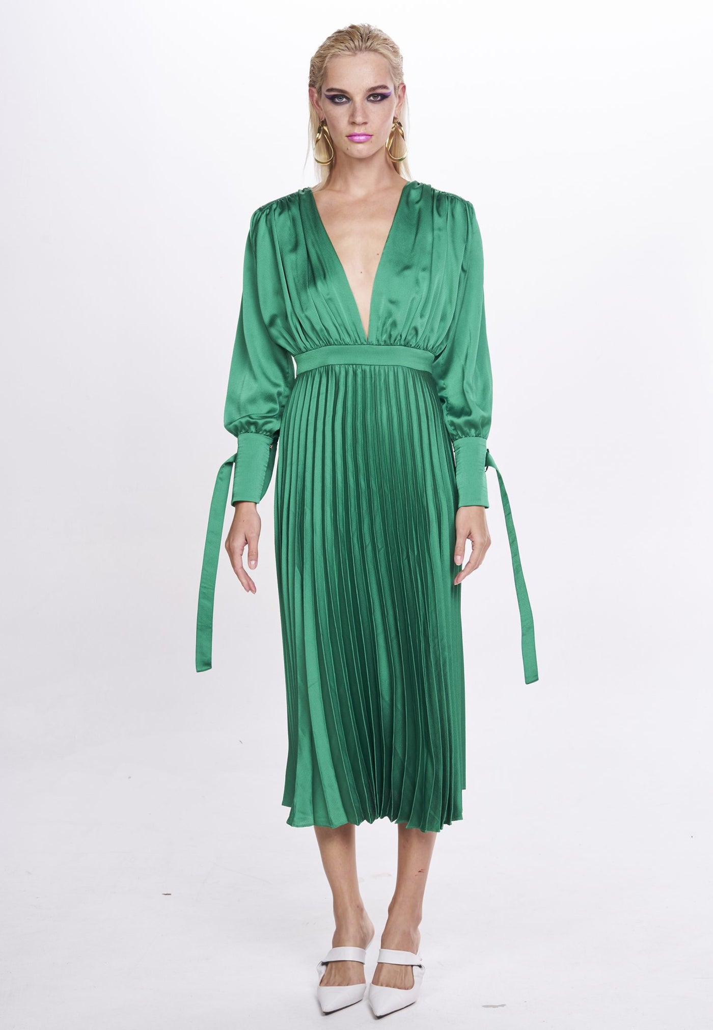 nicola finetti maia dress green Omnia