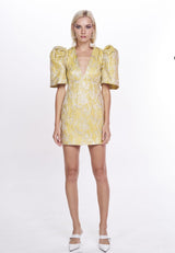 Nicola Finetti Kendall Dress | Yellow/Silver