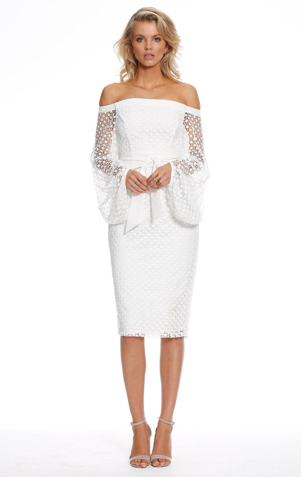 Pasduchas Floozy Sleeve Midi Dress in Ivory